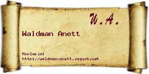 Waldman Anett névjegykártya